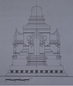 ผู้วาดแผนผัง : ศักดิ์ชัย สายสิงห์, รายงานการวิจัยเมืองลำพูนจากหลักฐานโบราณคดี ศิลปะและเอกสารทางประวัติศาสตร์ (ม.ป.ท.: ม.ป.พ., 2552), 41.