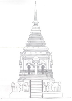 Plan creator : Rattha Littisorn, “The development of Lanna Chetiya” Master of Arts Thesis, Architecture History, Graduate school, Silpakorn University, 1998, 86.