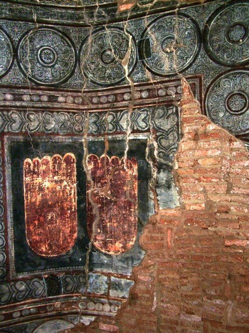 Buddha Footprints : Mural in Lokathiekpan