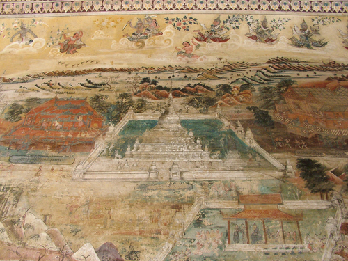 Mural depicting Stupa