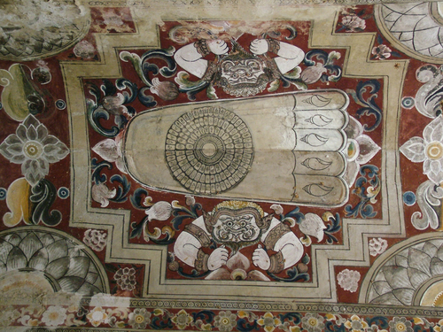 Buddha Footprint on the ceiling