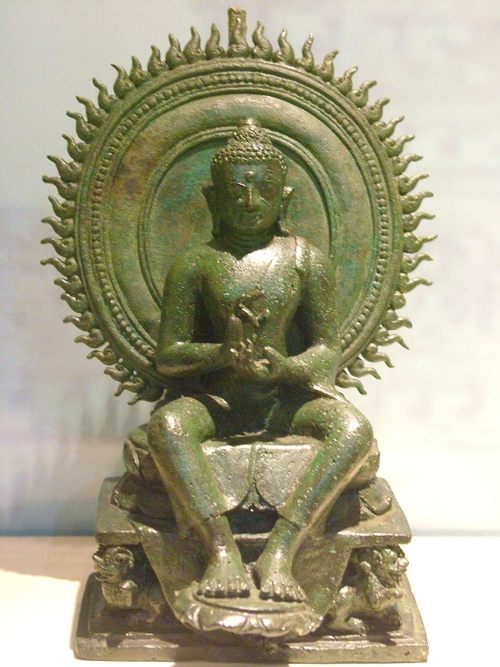 Bronze Seated Buddha with Pendant Legs